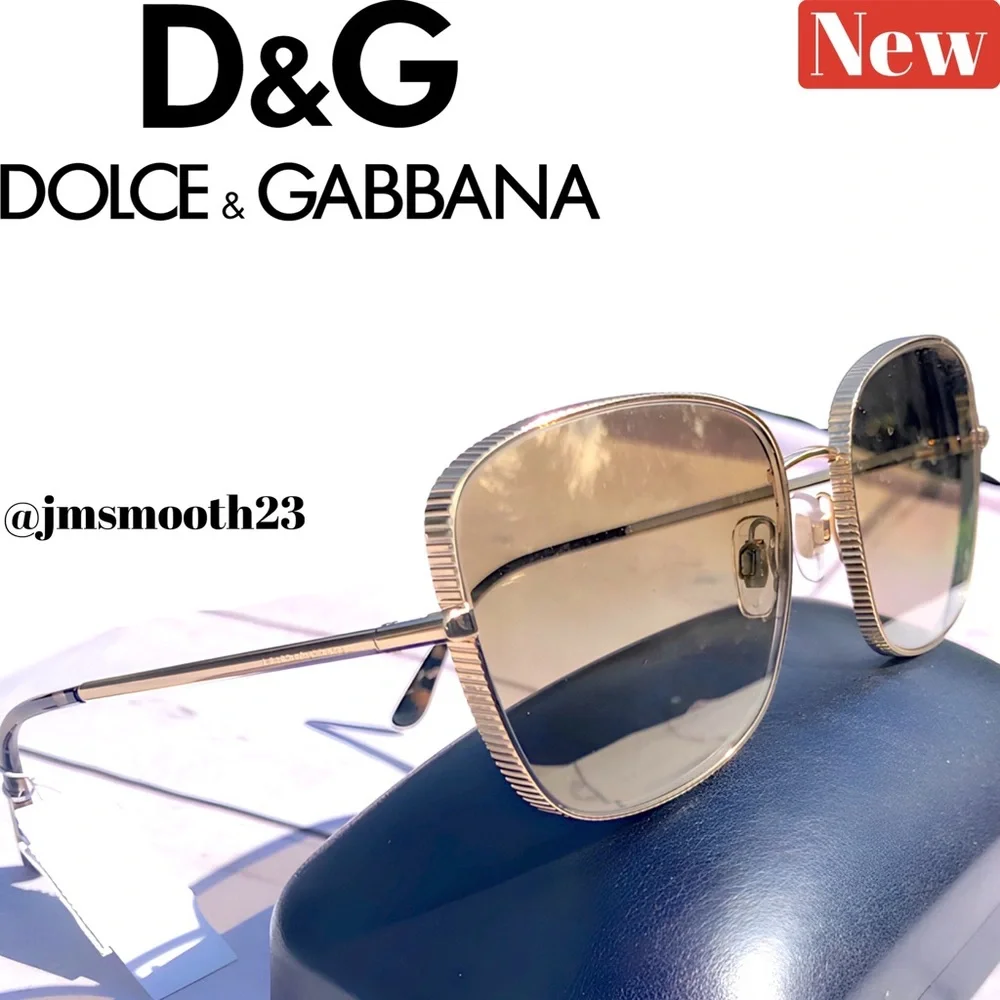🆕 Dolce & Gabbana Gold Mirror Square Sunglasses (810)